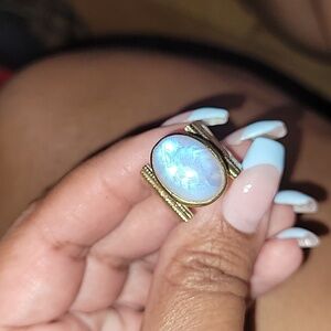 Rainbow Moonstone Ring